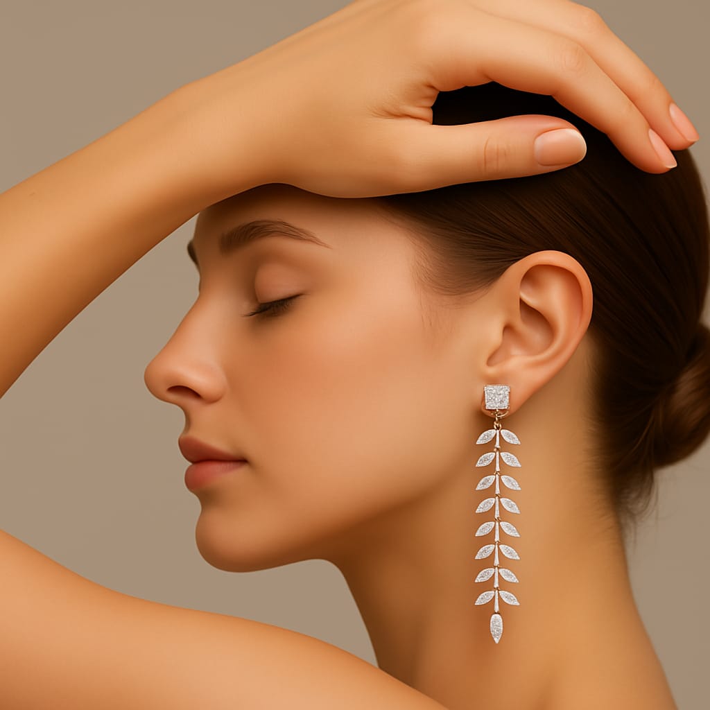 Celeste leaf all Drop Earrings